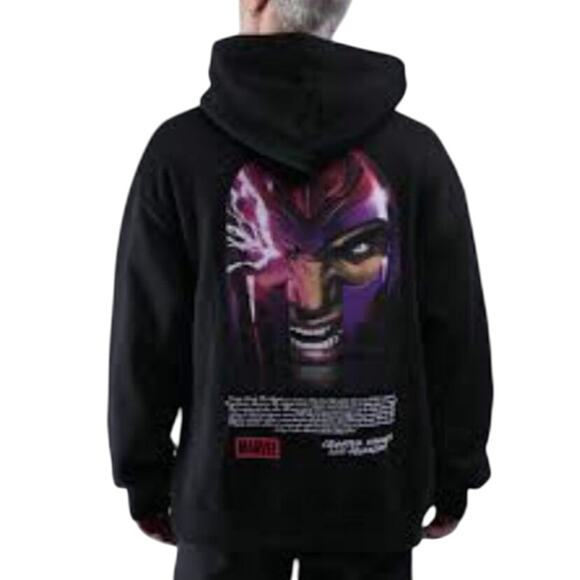 CVLA x Marvel Villains Magneto Hoodie Men's Size L Black Streetwear Casual NEW - Picture 1 of 6